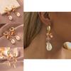 Chic Gold-plated Shell Mushroom Earrings For Women Elegant Street Style 2023