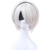 NSPSTT Short Bob Hairstyle In White and Silver, Heat-Resistant, Cosplay Wig