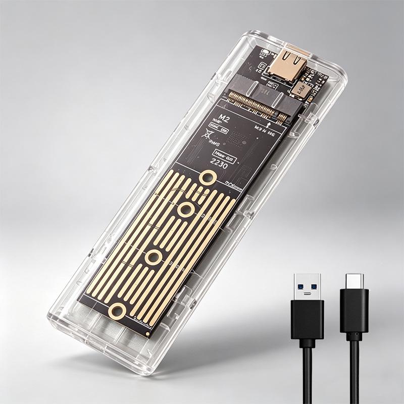 Прозрачный корпус для NVMe M.2 SSD, мобильный бокс для ноутбука 10 Гбит/с