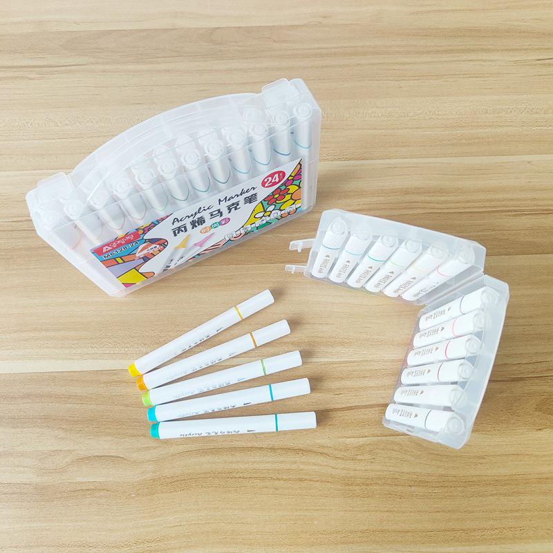 60-Color Acrylic Marker Set with Posture-Correcting Tripod Grip for Kids' Art, Journaling, and Coloring