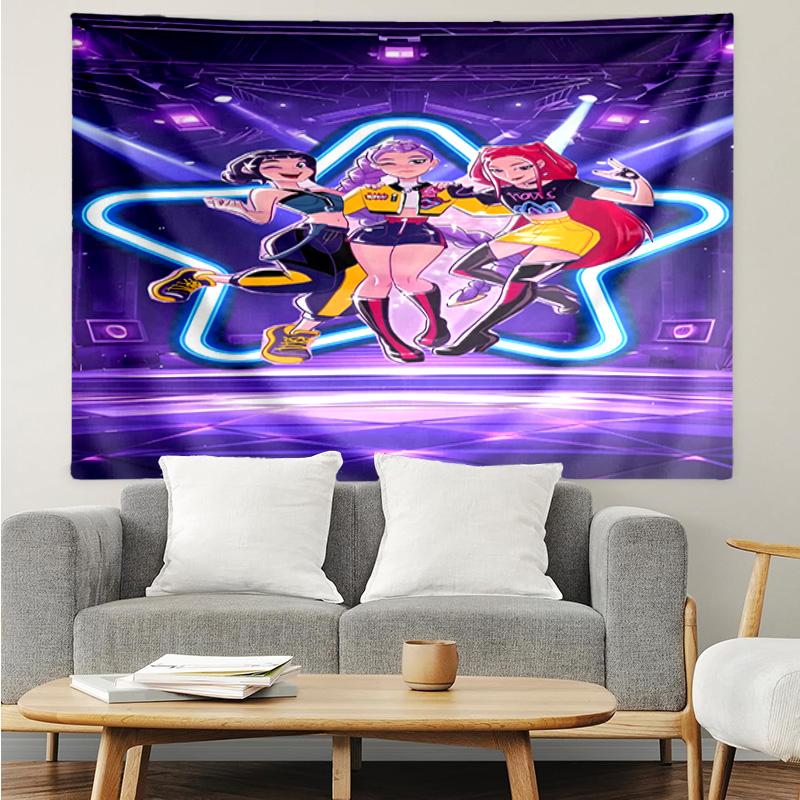 1PC K-pop Demon Hunter Adventure Tapestry, Unique Design Tapestry, Suitable for Bedroom,Livingroom, Playroom,Heartwarming Holiday Gifts
