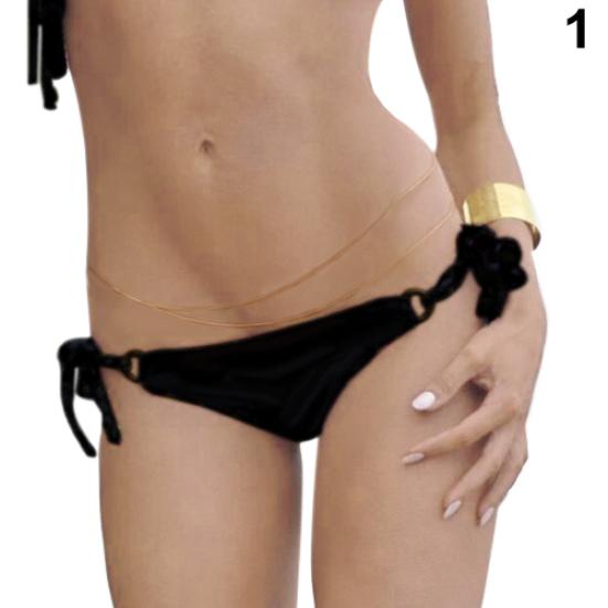 Women's Double Layered Sexy Beach Bikini Waist Link Belly Body Chain