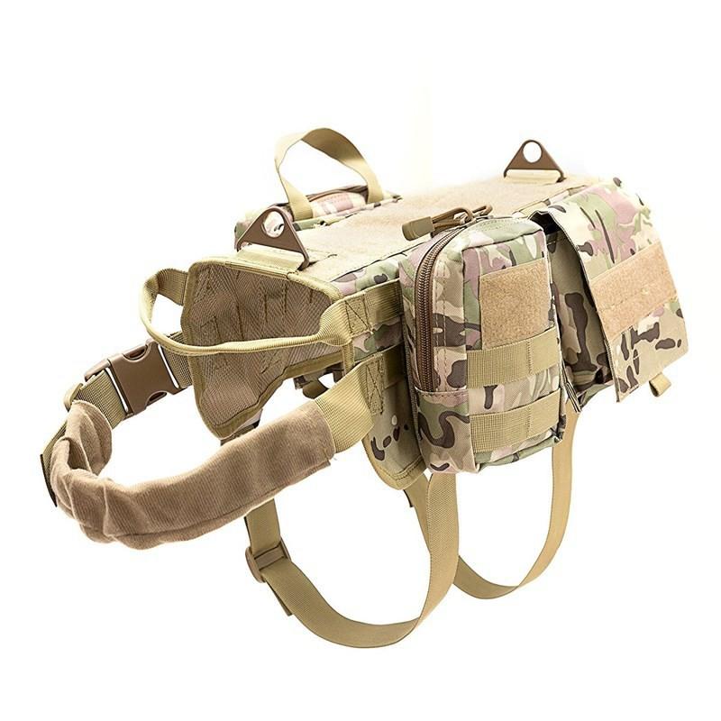 600D Nylon Waterproof Dog Vest Tactical Harness Small Medium Large Dogs Outdoor K9 Training Gear