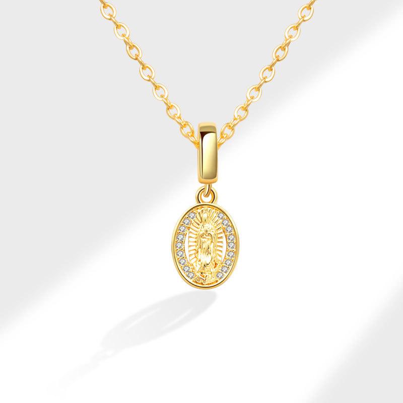 Low Price High Quality Hip Hop Waterproof Dull Religious Catholic Christian Mary Pendant Necklace for Women Gifts