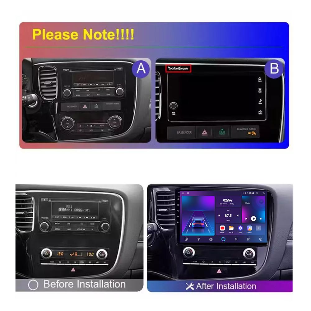 Android Carplay автомобильное радио для Mitsubishi Outlander 2018-2021 мультимедийный проигрыватель головное устройство стерео GPS навигация BT WIFI 4+64 ГБ