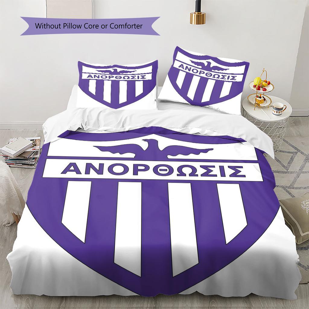 Anorthosis Famagusta FC Bedding Quilt Set Quilt Cover Pillowcase Home Decoration Birthday Gift (1 * duvet cover + 2 * pillowcase, without core)