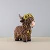 Simulation Highland Cow Figurine Adorable Scottish Cow Statue Resin Animal Sculpture Desktop Ornaments Nordic Farm Home Decor