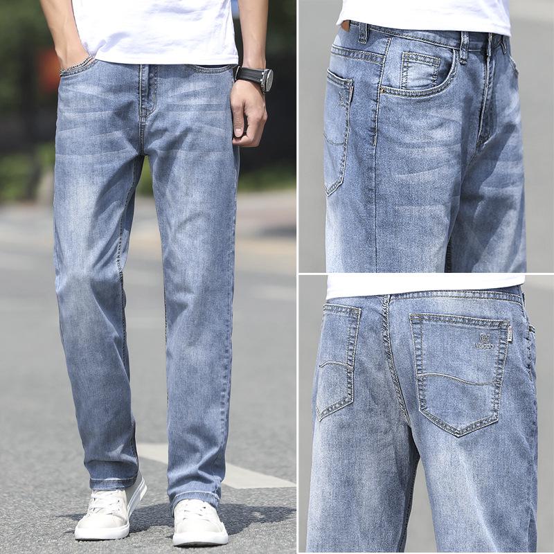 Мужские джинсы Large Wide-Leg Four Seasons Elastic - Свободный прямой крой для больших размеров