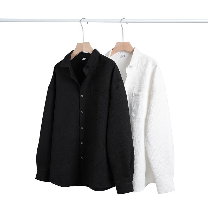 Мужская высококачественная повседневная рубашка с длинным рукавом и французской текстурой от Dongyu