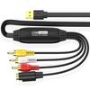 USB 2.0 Конвертер VHS в Цифровой, Карта Захвата Аудио Видео, Цифровизация Аналоговых Видео с VHS Видеомагнитофона, Телевизора в Цифровые Файлы, Совместим с Windows, Mac и Linux