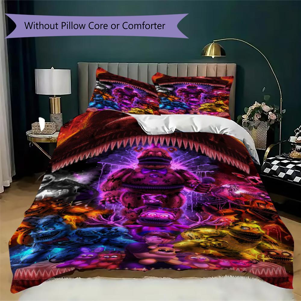 Fnaf Nightmare Animatronics Horror Print Threepiece Set Without Core 1 Duvet Cover 2 Pillowcase Without Core Bedding Set