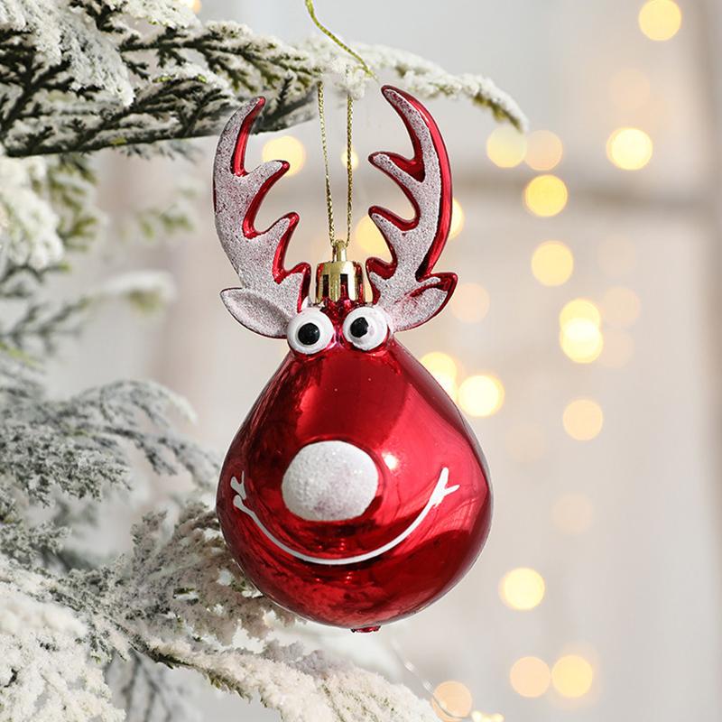 1Pce Antlers Ball Christmas Ball Christmas Tree Hanging Deer Christmas Ball Deer Pendant