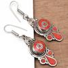 Tibetan Turquoise Lapis Lazuli Nepali Earrings Handmade Jewelry Coral Tribal