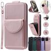 Wallet Card Slot Wrist Strap Flip Leather Case Cover for iPhone 15 14 Plus 13 12 11 Pro Max XSMAX for Samsung S24 S23 S22 S21 S20 Ultra Plus A15 A54