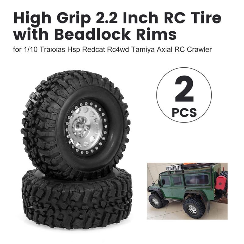 1 комплект/2 шт. Диски для колес RC-краулера Beadlock Резиновые шины для колес Подшипник повышенной прочности и сцепление Запасная часть для 1:10 радиоуправляемых моделей TRX4