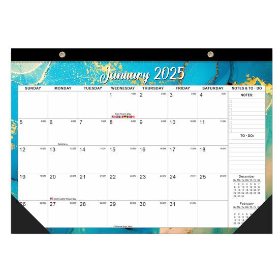 2025/01-2026/06 Календарь Настенный календарь с отверстиями для подвешивания Премиум бумага Прочная четкая печать Ежегодный планировщик Календарь