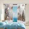 2Pcs Christmas Tree And Snowflake Window Curtain Polyester Material With Rod Pocket Landscapes Print For Bedroom And Living Room