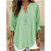 V-neck Solid Color Plus Size Women's Shirts