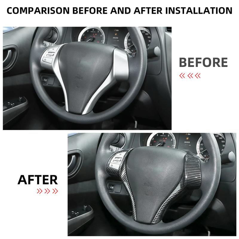 Steering Wheel Panel Cover Trim Sticker Cover for Nissan Navara NP300 2015- 2023 2024 2025 Car Decoration Part Accessories