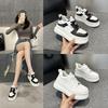 2570 Women's New Autumn Leather Thick-soled Inner Height Increase Versatile Sports and Leisure White Shoes