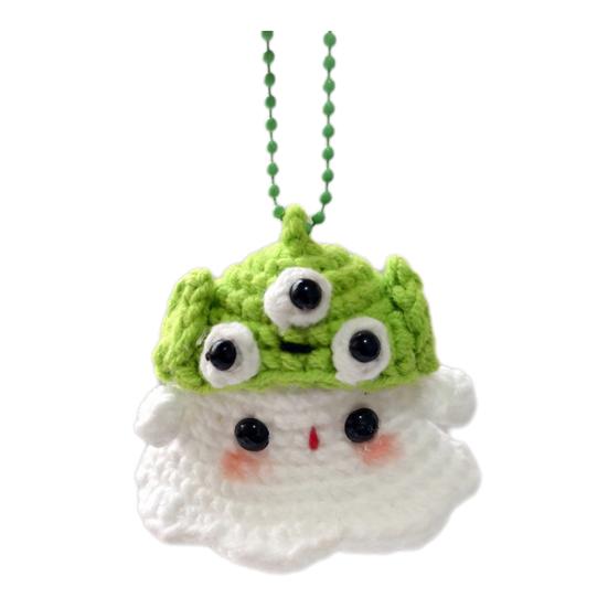 Хэллоуин Крючком Призрак Орнамент Милый Ручной Работы Вязаный Лягушка/Кот/Паук/Клубника Призрак Подвесное Украшение для Зеркала Заднего Вида Автомобиля