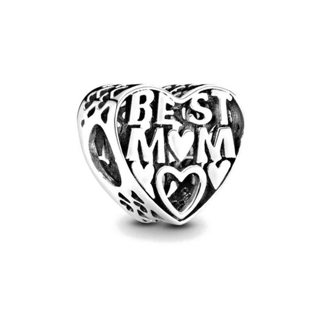 Новые сверкающие бусины Love You Mum Infinity Heart, подходят для оригинального модного браслета, ювелирные изделия своими руками для женщин
