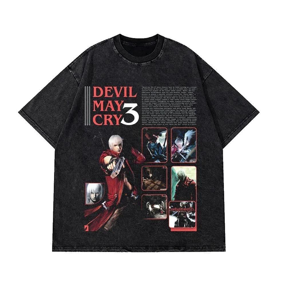 Винтажная футболка Devil May Cry 3 с Данте, двусторонний дизайн