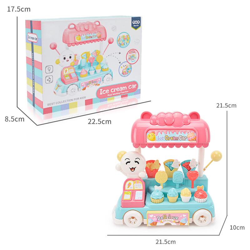 Children Play House Toys Sound Light Music Candy Ice Cream Snack Car Accessories
