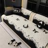 Light Luxury High-End Special-Shaped Butterfly Chenille Sofa Cushion, New Four-Season Universal Black Edge Non-Slip Leather Sofa Seat Cushion
