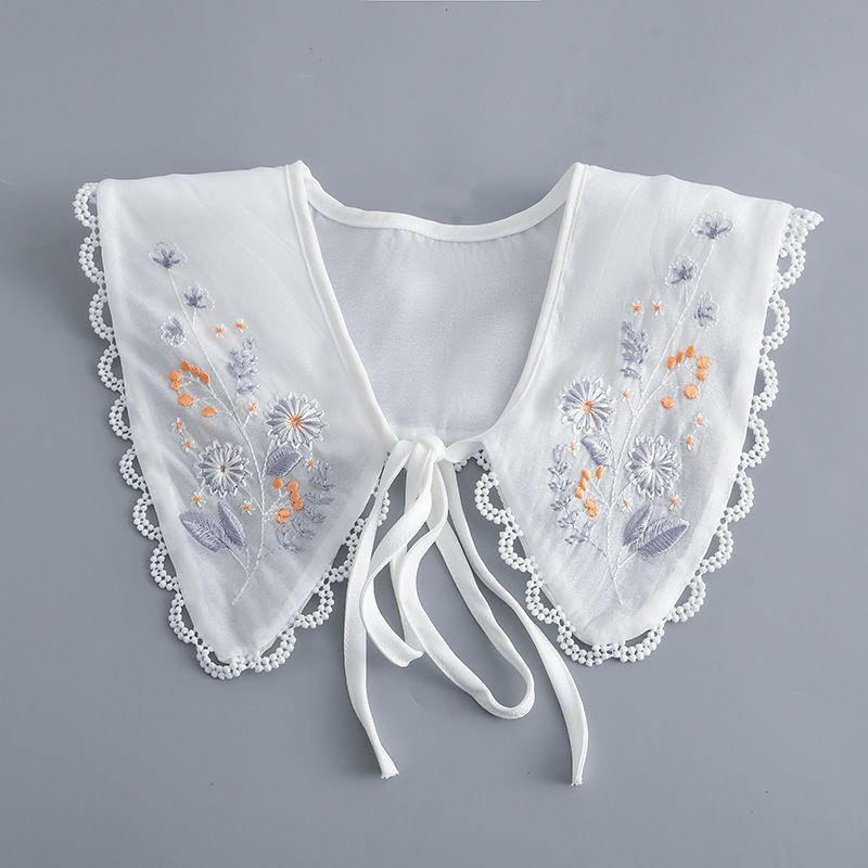 Vintage Ruffle Women Detachable Collar Tie Necklace Detachable Lapel Shirt Fake False Collar Woman Lace Tie Neckwear Nep Kraagie