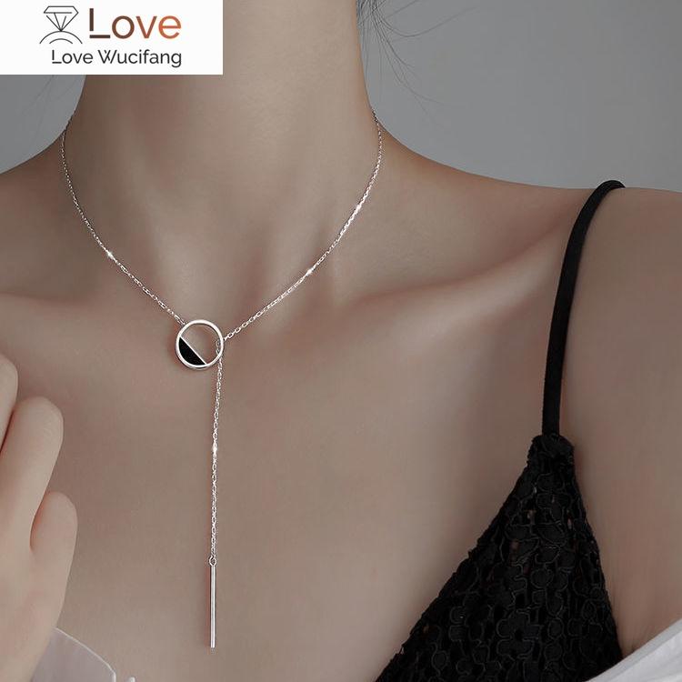 Круглое ожерелье из стерлингового серебра 925 пробы, круглая форма для женщин, цепочка на ключицу, изящные ювелирные изделия, женские свадебные милые аксессуары