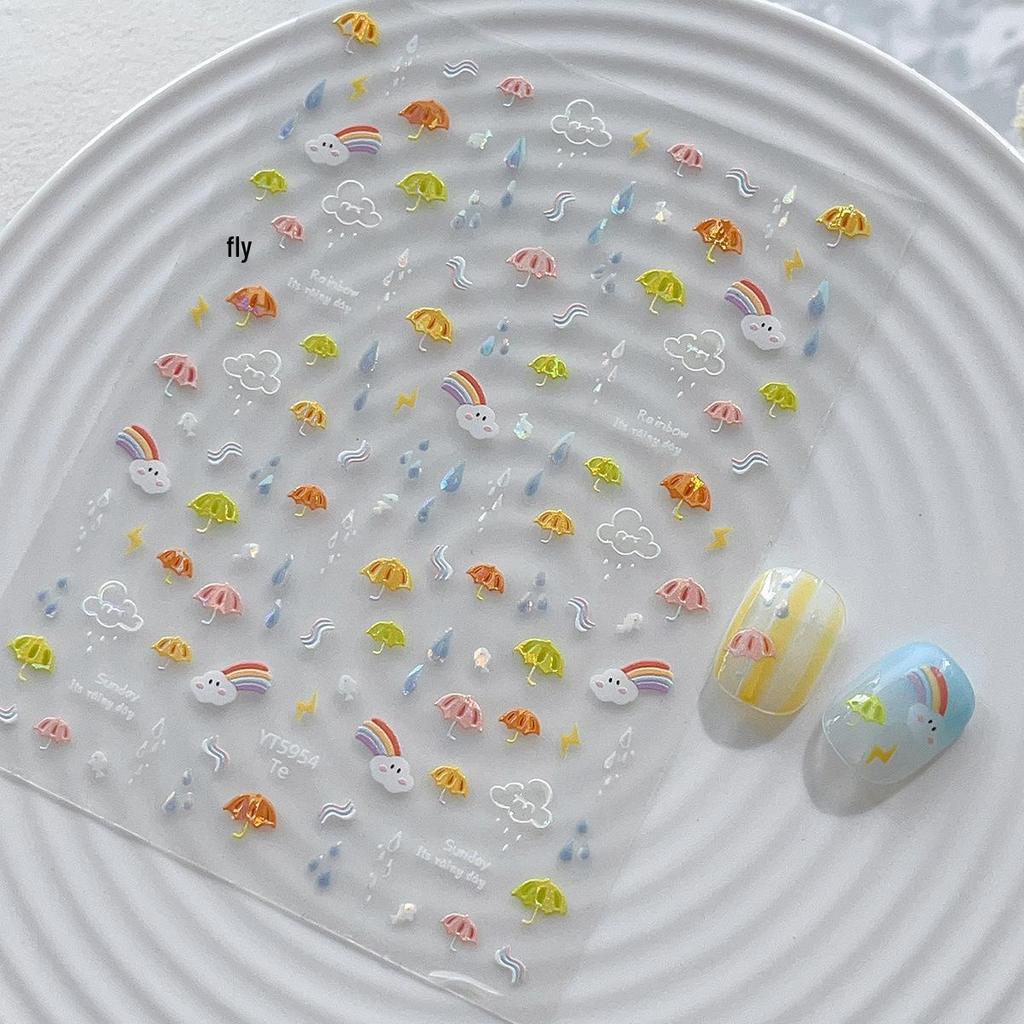 Сказочные 3D наклейки для ногтей «Морская звезда и ракушка» с клеем
