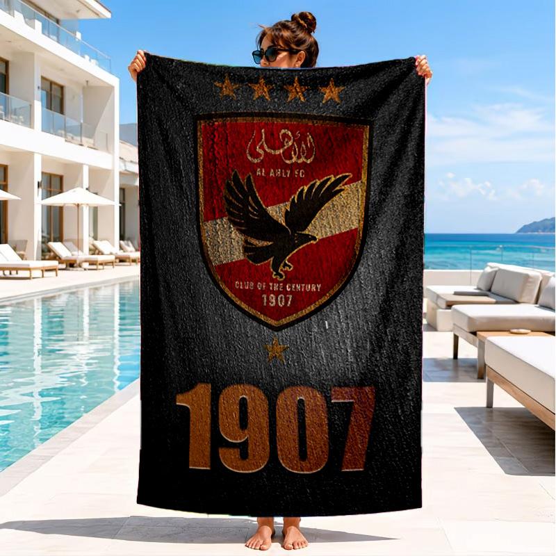 Al-ahly Fc Beach Towel, Quick-drying, Easy to Care for, Suitable for Both Fitness and Beach Vacations,Sports Essential