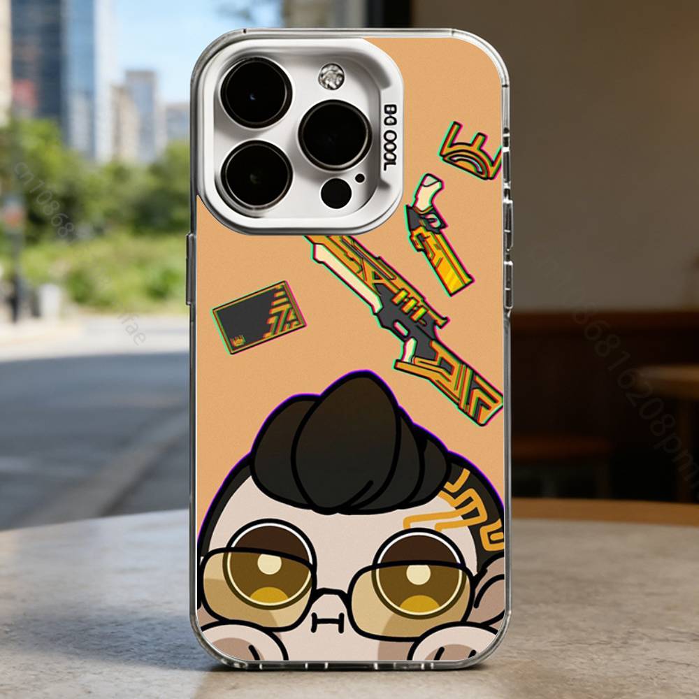 Мультяшный жесткий чехол V-Valorant для IPhone 17 16 15 14 13 12 11 Pro Max Plus16E X XR XS Max, противоударный, с полным покрытием