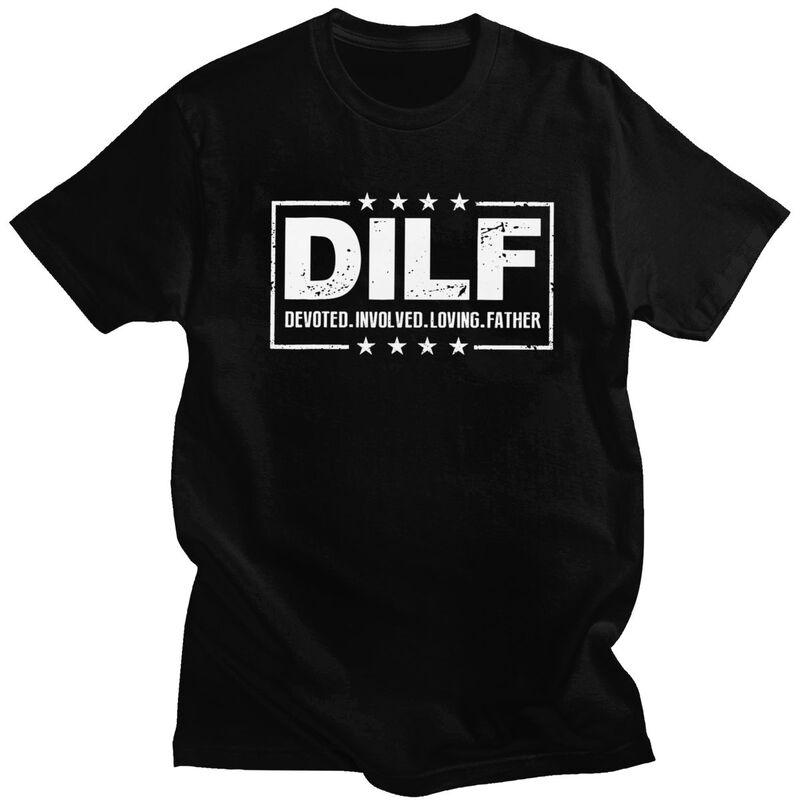 Индивидуальные DILF Преданный Вовлеченный Любящий Отец Папа Папа Футболки Мужские Хлопковые Футболки Футболка Модная Футболка Одежда