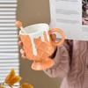 Cream Ice Cream Cup Ice Cream Cup High Foot Ceramic Mug Commercial Juice Cup Creative Dessert Cup with Mixing Spoon