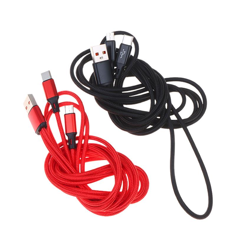 Быстрый зарядный кабель USB C 2-в-1, 5A, Y-разветвитель, Micro USB, дата-кабель для телефонов Android, планшетов, использования в автомобиле, в путешествиях