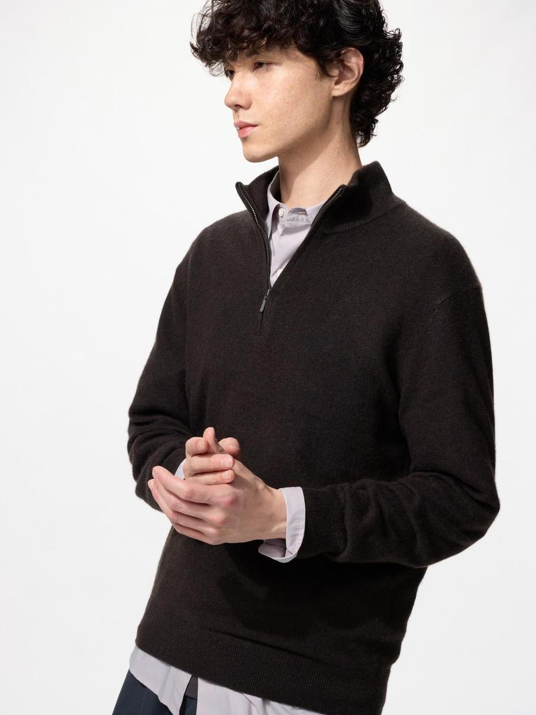 Uniqlo Японский кашемировый свитер с полумолнией