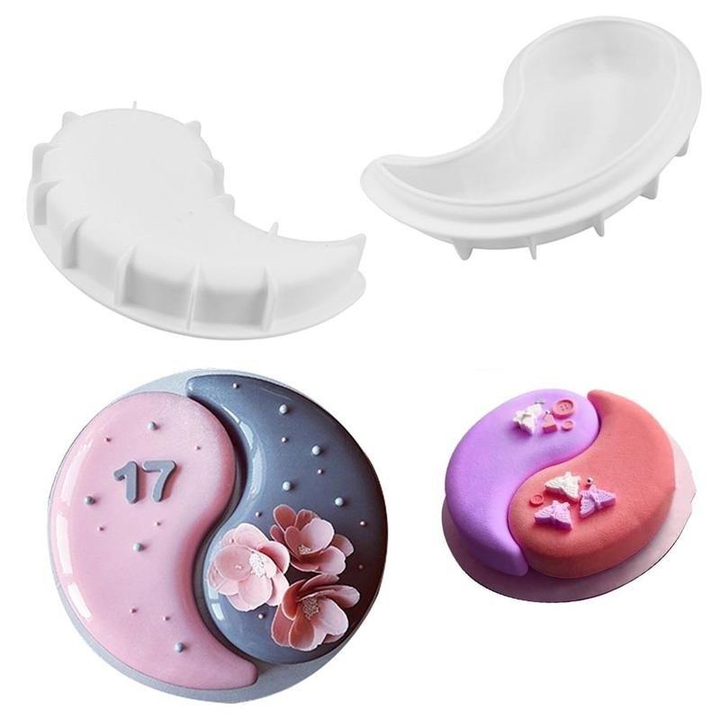 Белая силиконовая форма для выпечки французских десертов, силиконовая форма для выпечки мусса в форме сердца и круга