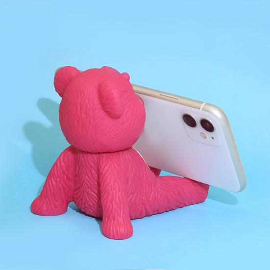 Очаровательный мультяшный медведь, держатель для телефона, розовый цвет, стабильная поддержка, подставка для мобильного телефона, украшение для рабочего стола, орнамент