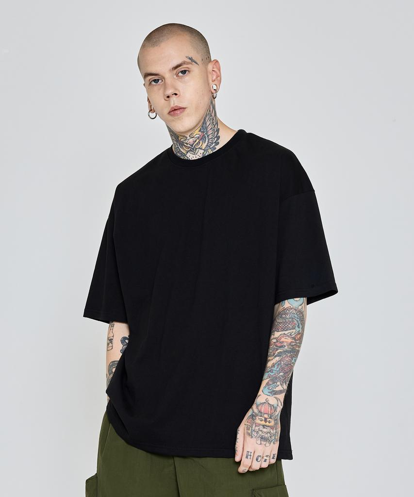 613SEOUL Bio Plain Oversized Short Sleeve T-Shirt (Black)