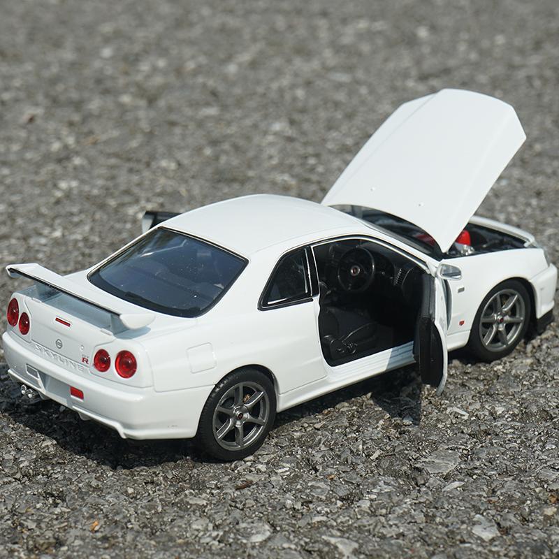 Welly 1/24 Nissan Skyline GTR R34 Сплав Модель Спортивного Автомобиля Литые Металлические Гоночные Автомобили Транспортные Средства Модель Симуляция Детские Игрушки Подарок