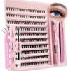 DIY Lashes Extension Kit Eyelashes 200 PCS Clusters Lash Bond and Seal Makeup Tools for Gluing Lashes Gluing Glue Accessories
