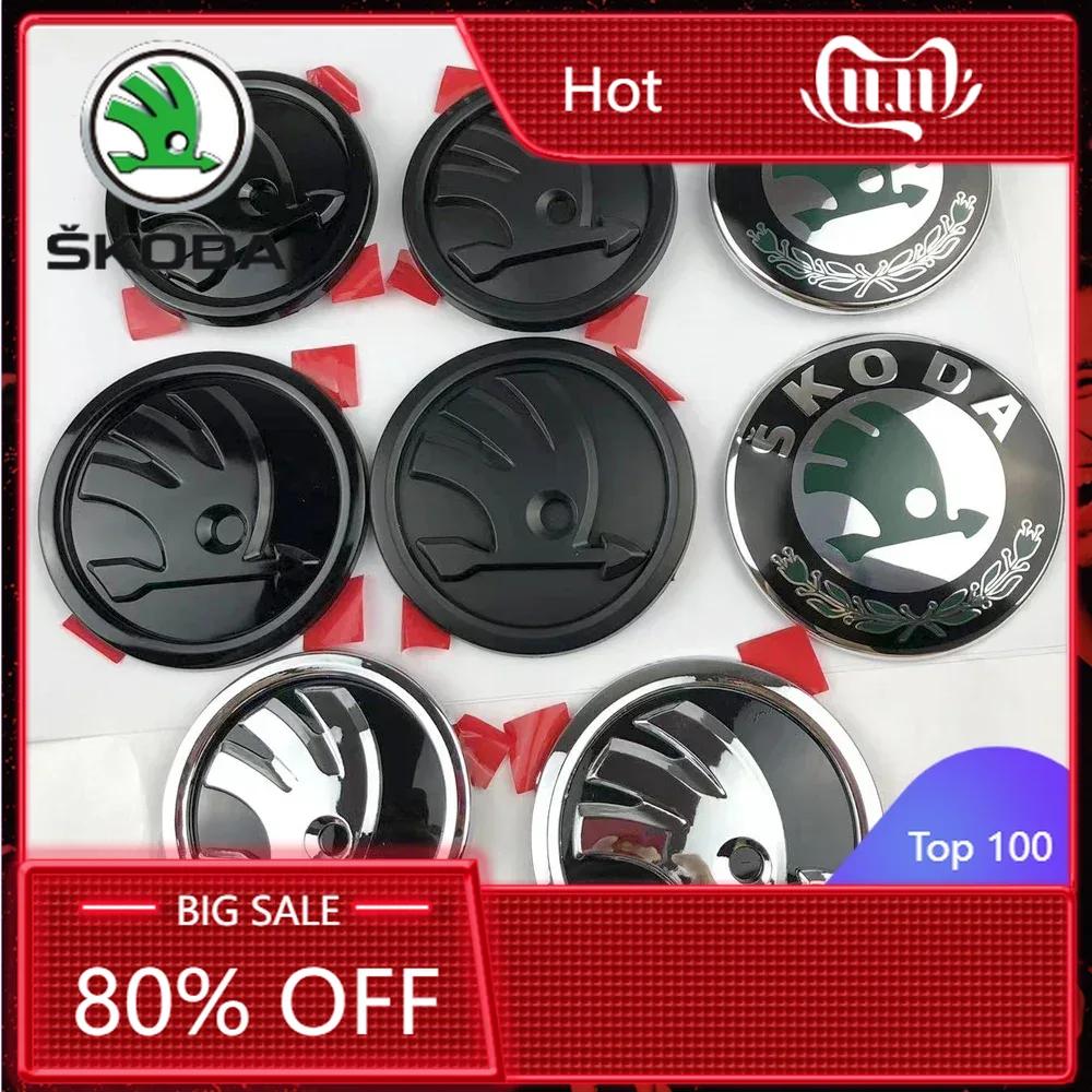Car Sticker 2025 New 2Pcs 80mm 90mm Emblem For Skoda Fabia 1 2 Octavia a7 RS Superb Rapid Yeti Karoq Vision Car Head Front Rear