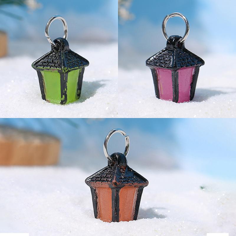 1 комплект, мини-светящиеся подвесные елочные фонарики, орнамент в стиле ретро, ​​маленькая модель лампы, микро-ландшафтное украшение, миниатюрная игрушка для кукольного домика