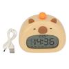 Capybara Alarm Clock with Night Light Snooze Countdown Multiple Ringtones Rechargeable 800mAh