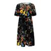 Women's Casual Dresses Printed Dresses Summer Dresses Printed Pleated Round Neck Midi Dresses Basic Classic Outdoor Daily Short Sleeve Loose Dresses