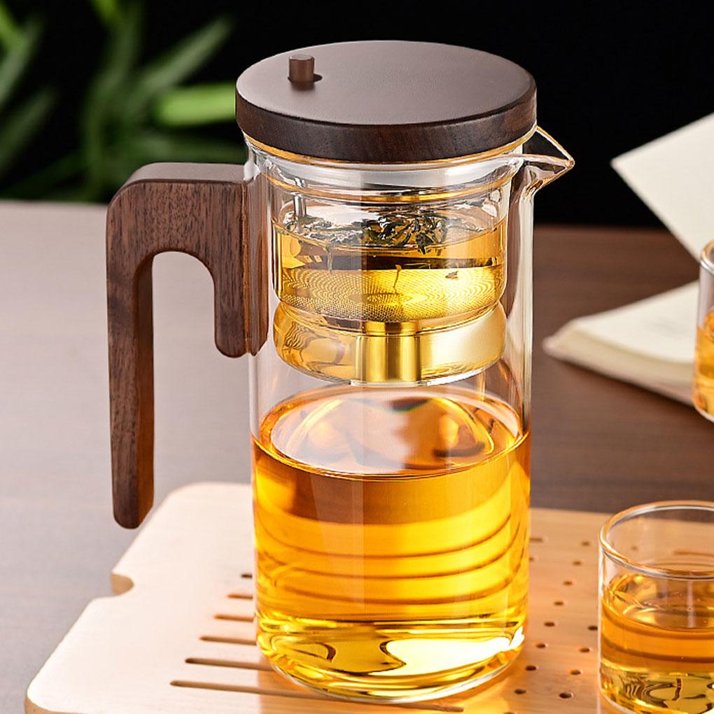 Стеклянный чайник большой емкости с чайным ситечком из нержавеющей стали, простой и модный, с функцией разделения чая