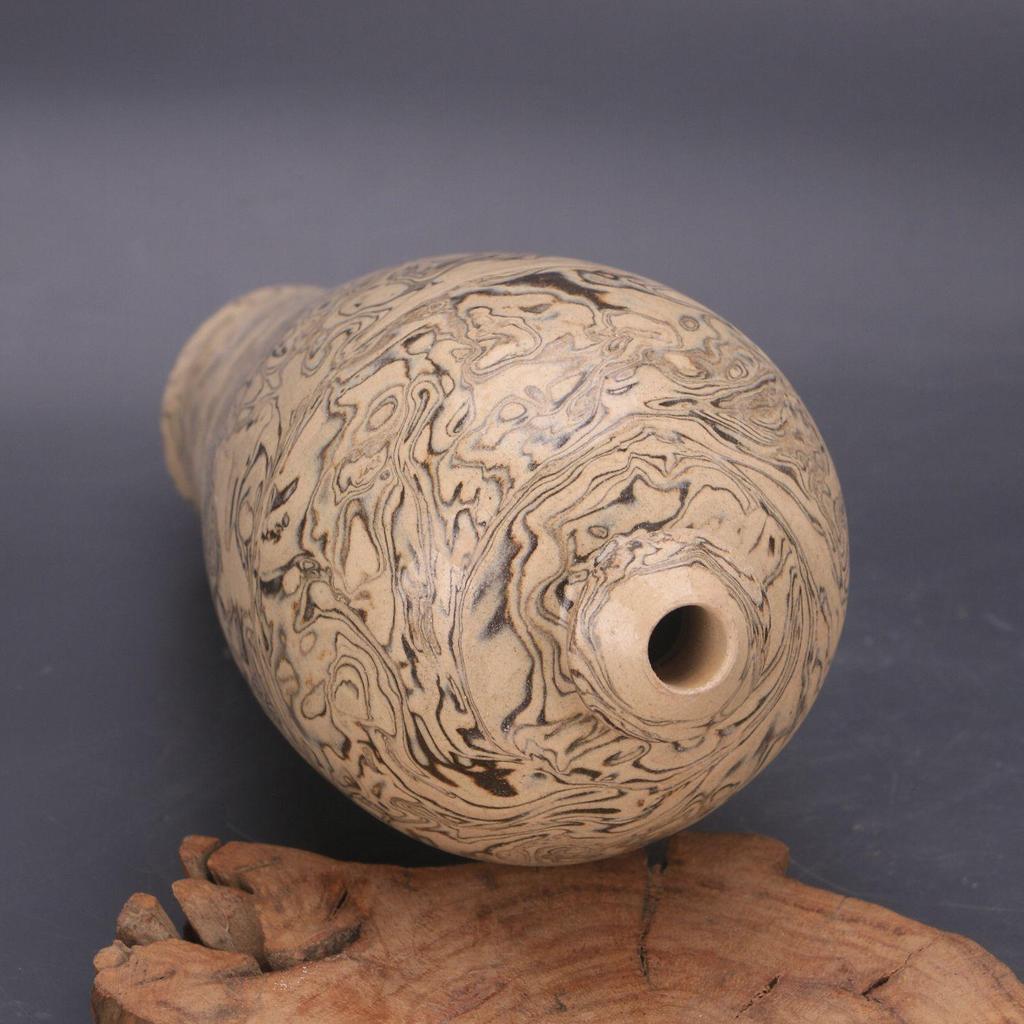 Song Dynasty Dangyangyu White Glaze Plum Vase - Wood Grain Jiao Tai Replica, Porcelain Chinese Antique Ornament Collection