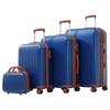 Luggage Set 4-piece Hardshell (S/M/L/XL) Telescopic Handle 360° Wheels TSA Lock L/XL Expandable ABS Antique Blue